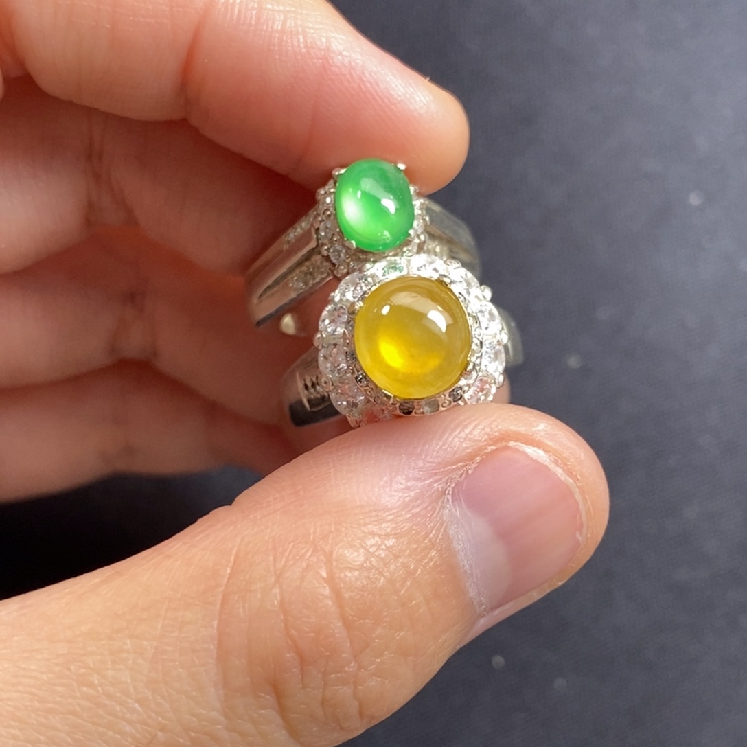 定制翡翠未镶嵌绿蛋➕黄翡