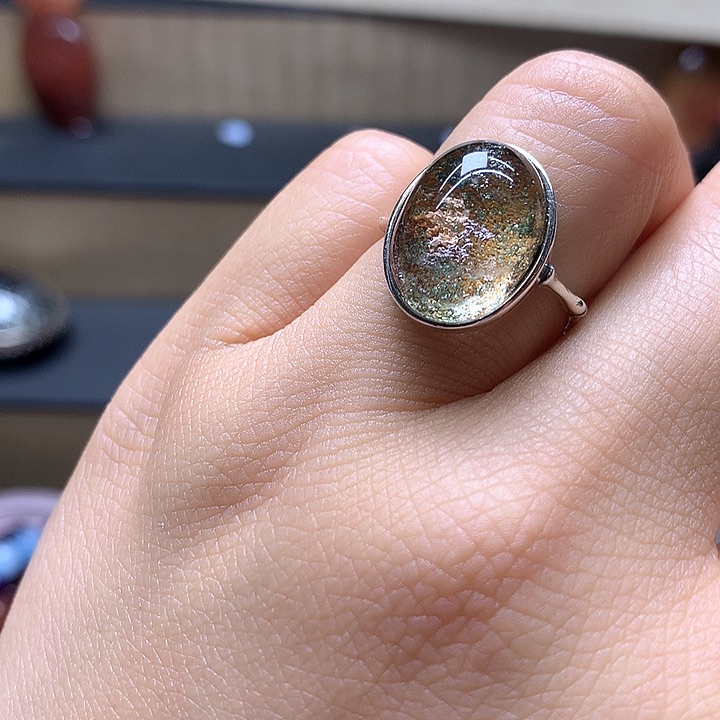 水晶水晶戒指银S925镶嵌