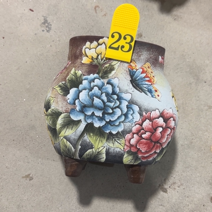 半***半满38包邮景德镇手绘花盆