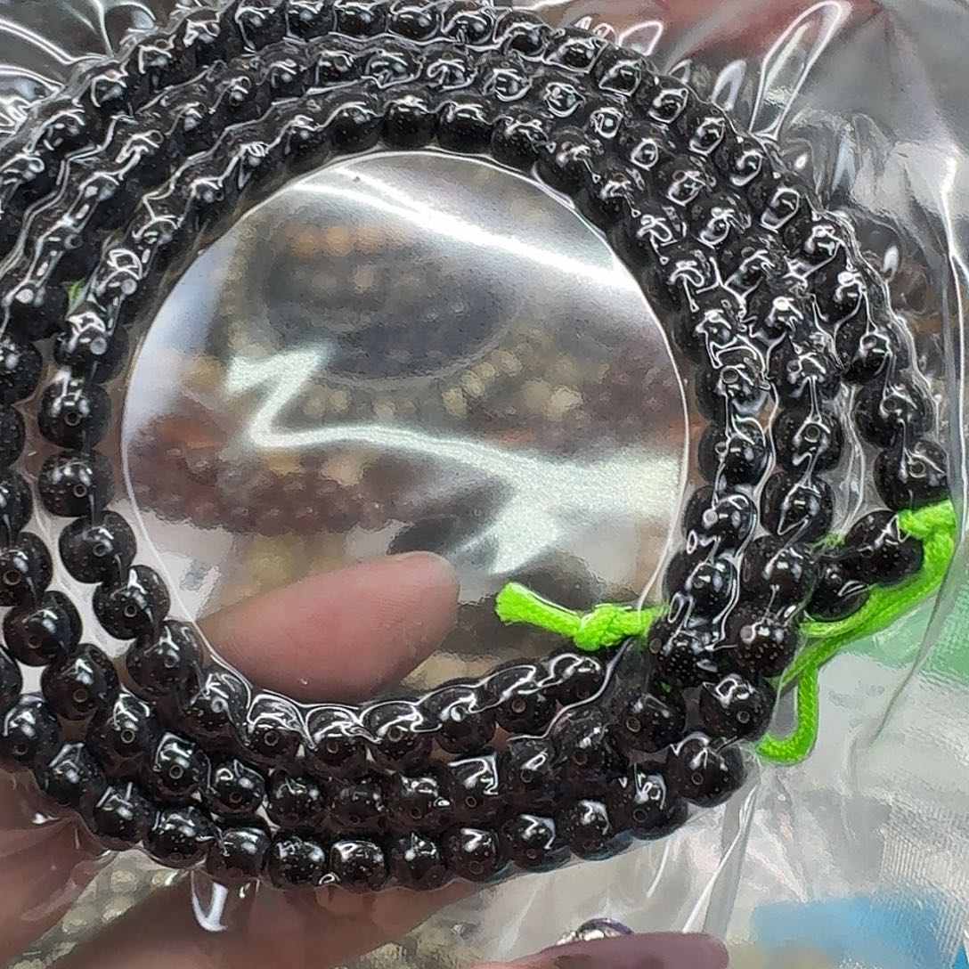 手串星月菩提147殿堂糯冰黑金玉化108 76