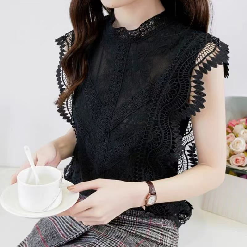 737夏装蕾丝宽松t恤短袖打底衫女显瘦百搭上衣气质洋气时尚