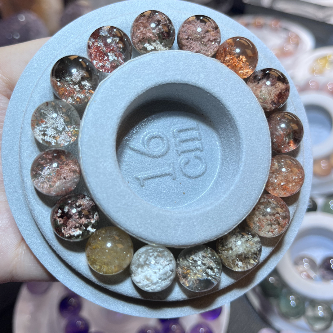 福利四季幽灵天然彩色水晶精美幽灵聚宝盆12➕单珠定制五色