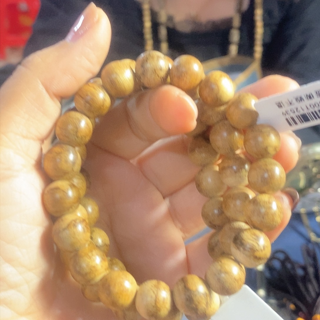 沉香手串天然野芽庄圆珠单圈1.0/7克+多样性发一