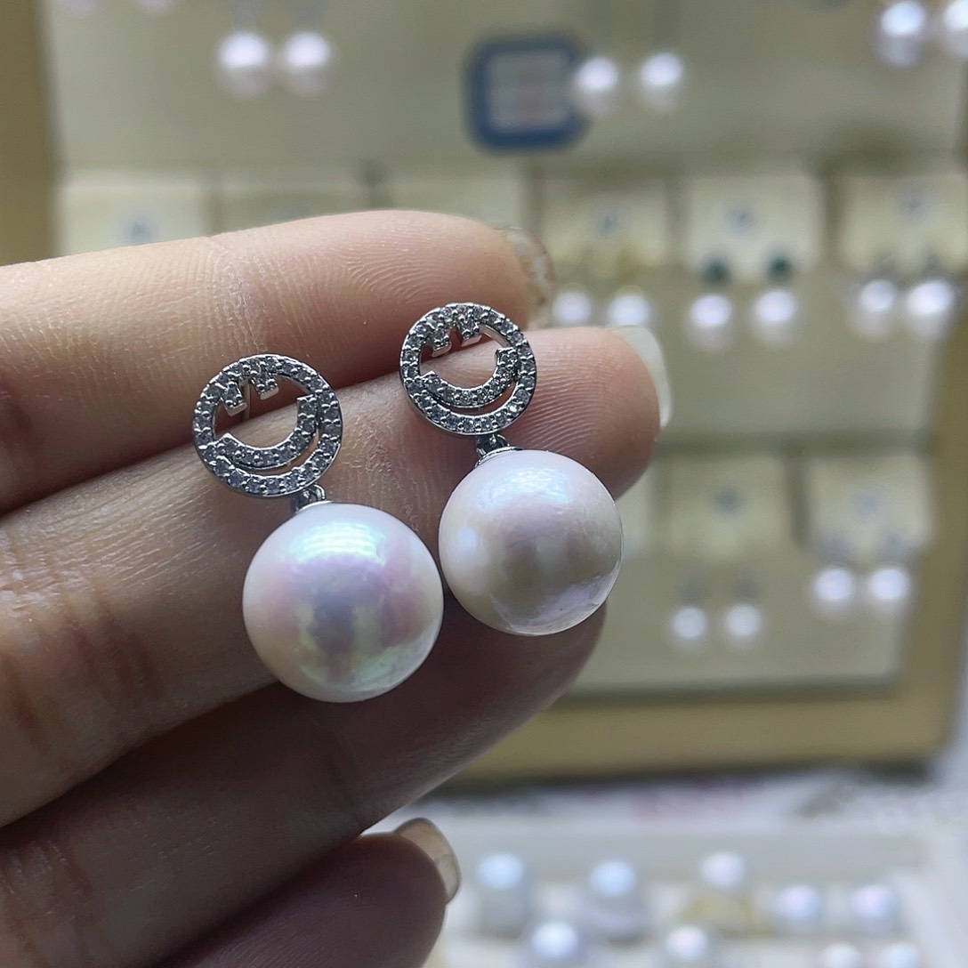 淡水珍珠耳饰银S925镶嵌