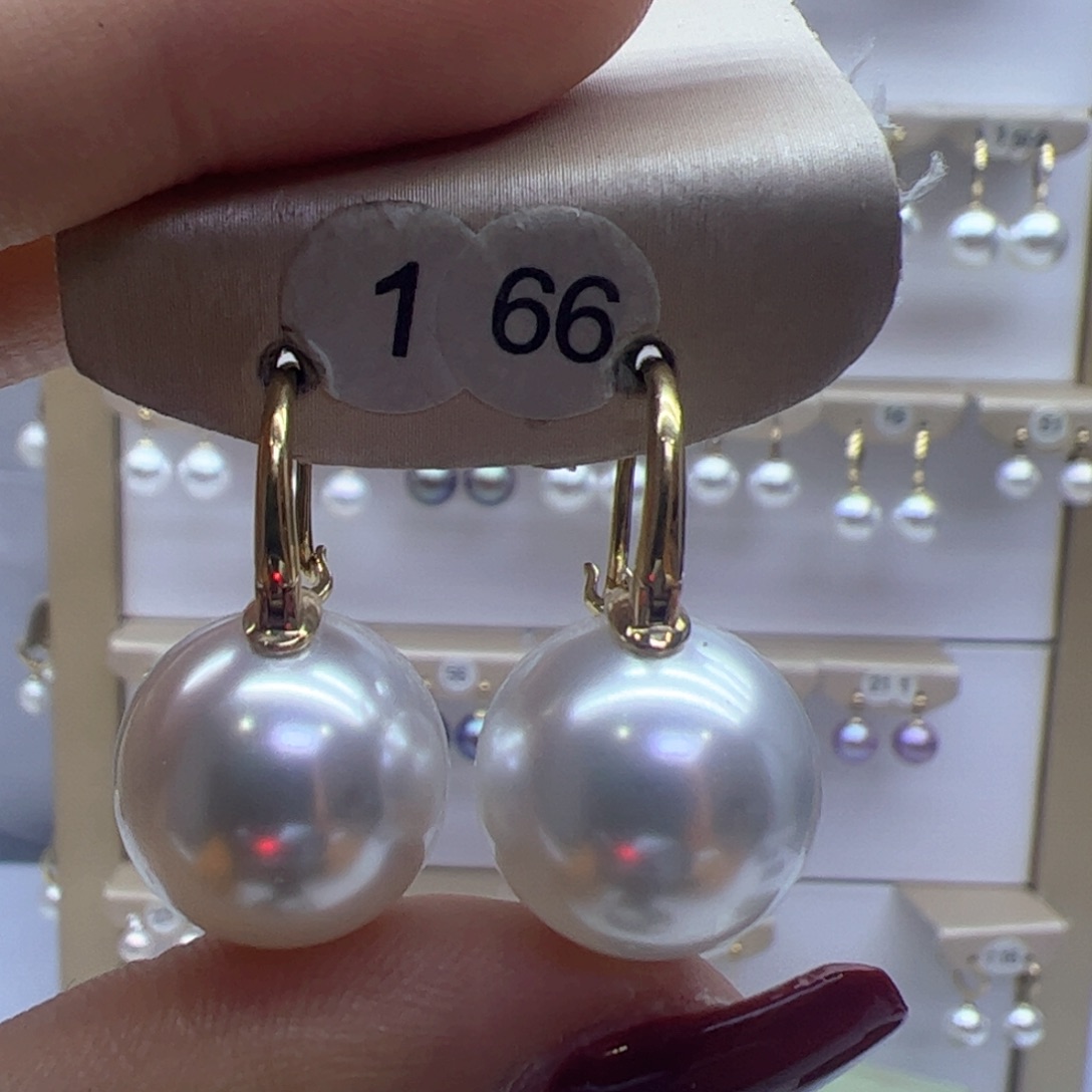 淡水珍珠耳饰18K金镶嵌