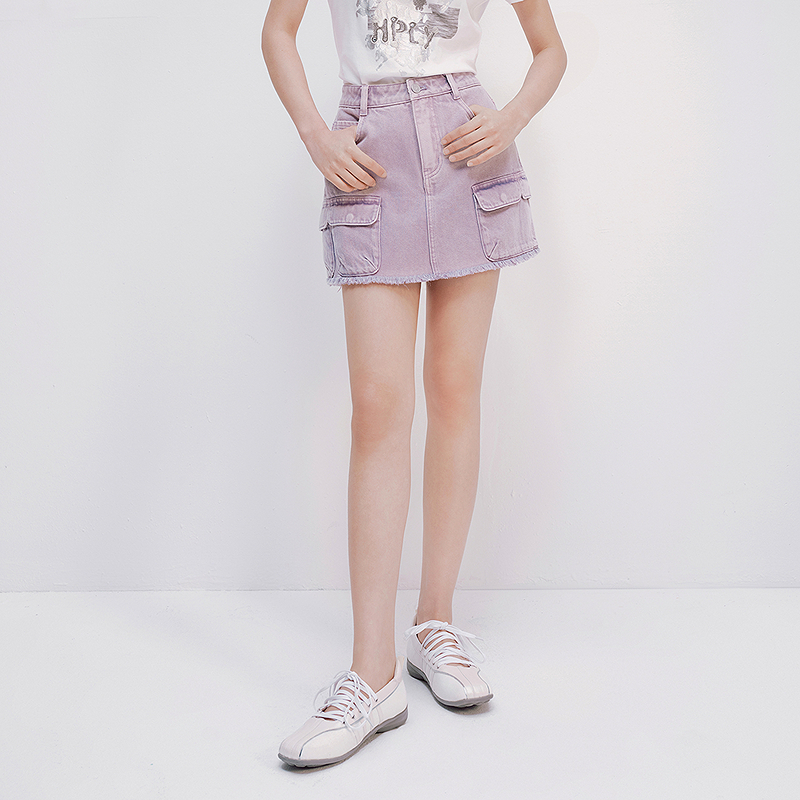 【商场同款】HPLY荷比俪夏翻袋休闲气质职场半身裙HYF24720048-1