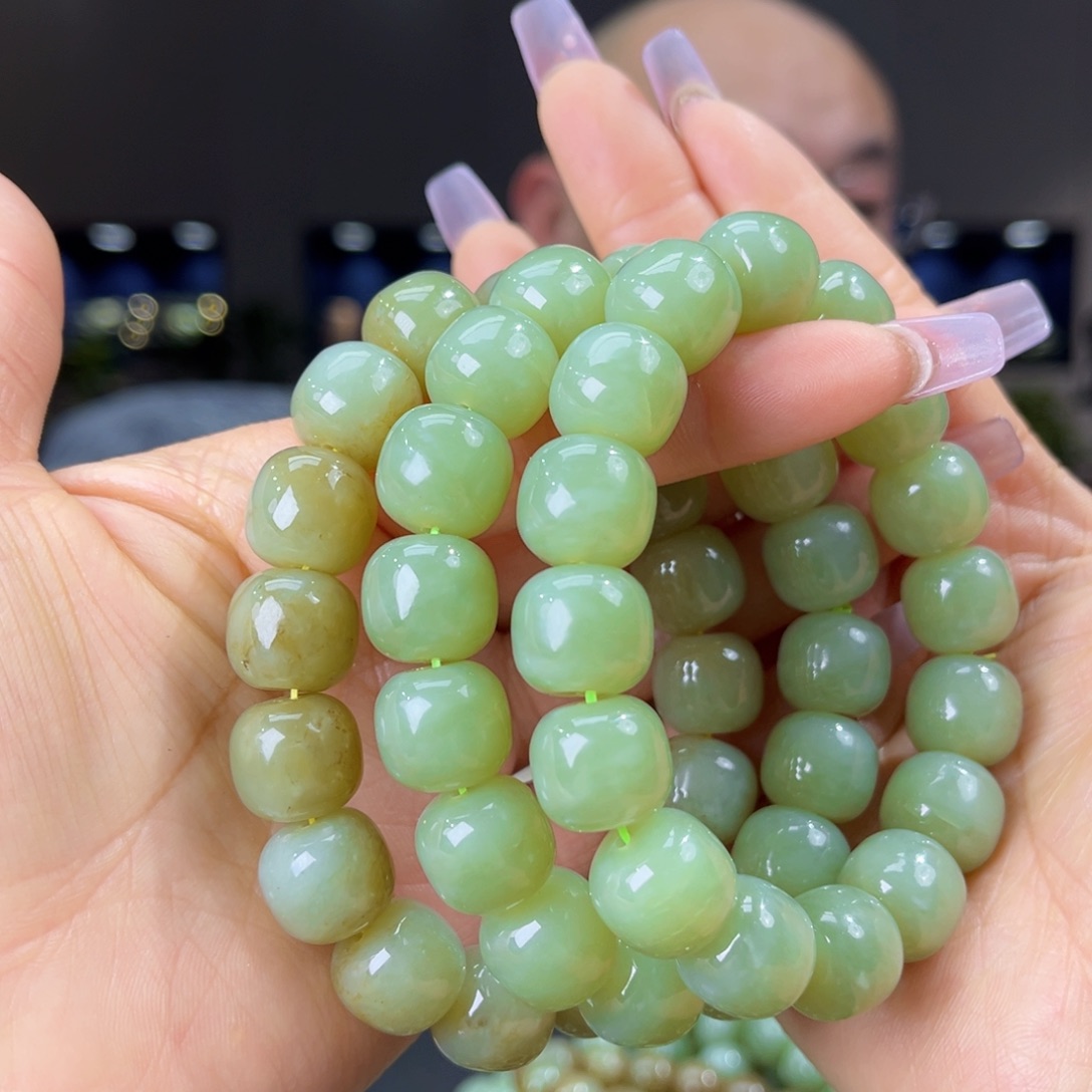 未镶嵌手串和田玉天然新疆若羌青黄口14多样性发货拍一发一微暇