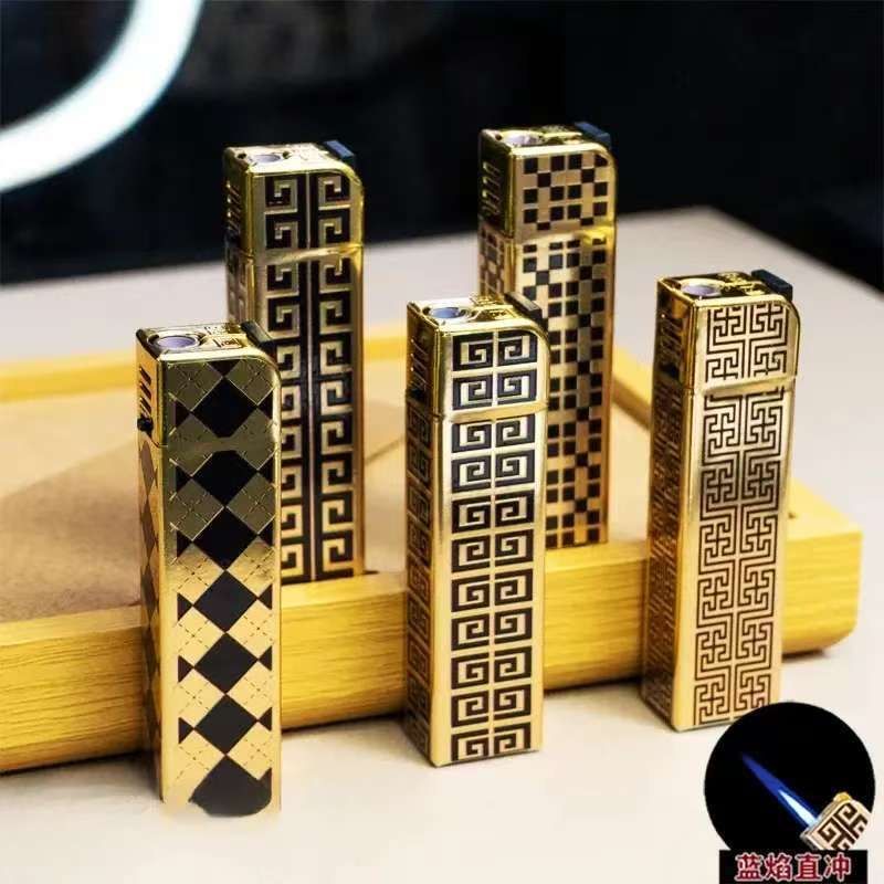 创意斜打可充气金属防风打火机复古设计时尚耐用礼品