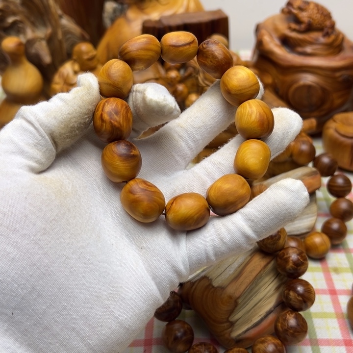 护***形柏木（崖柏）陈化老料手串把件 