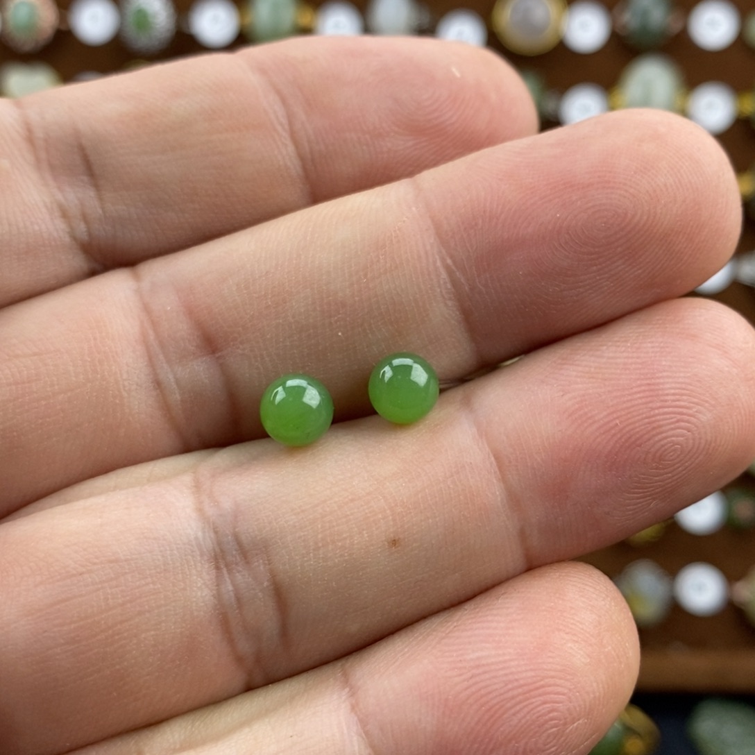 十***一和田玉（碧玉）银S925镀金镶嵌戒指