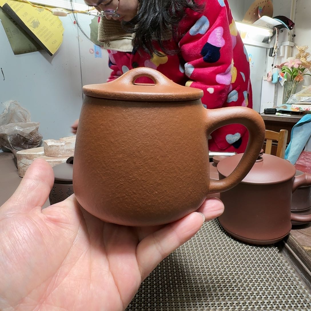 紫砂茶杯小**地宜兴紫砂盖杯家用