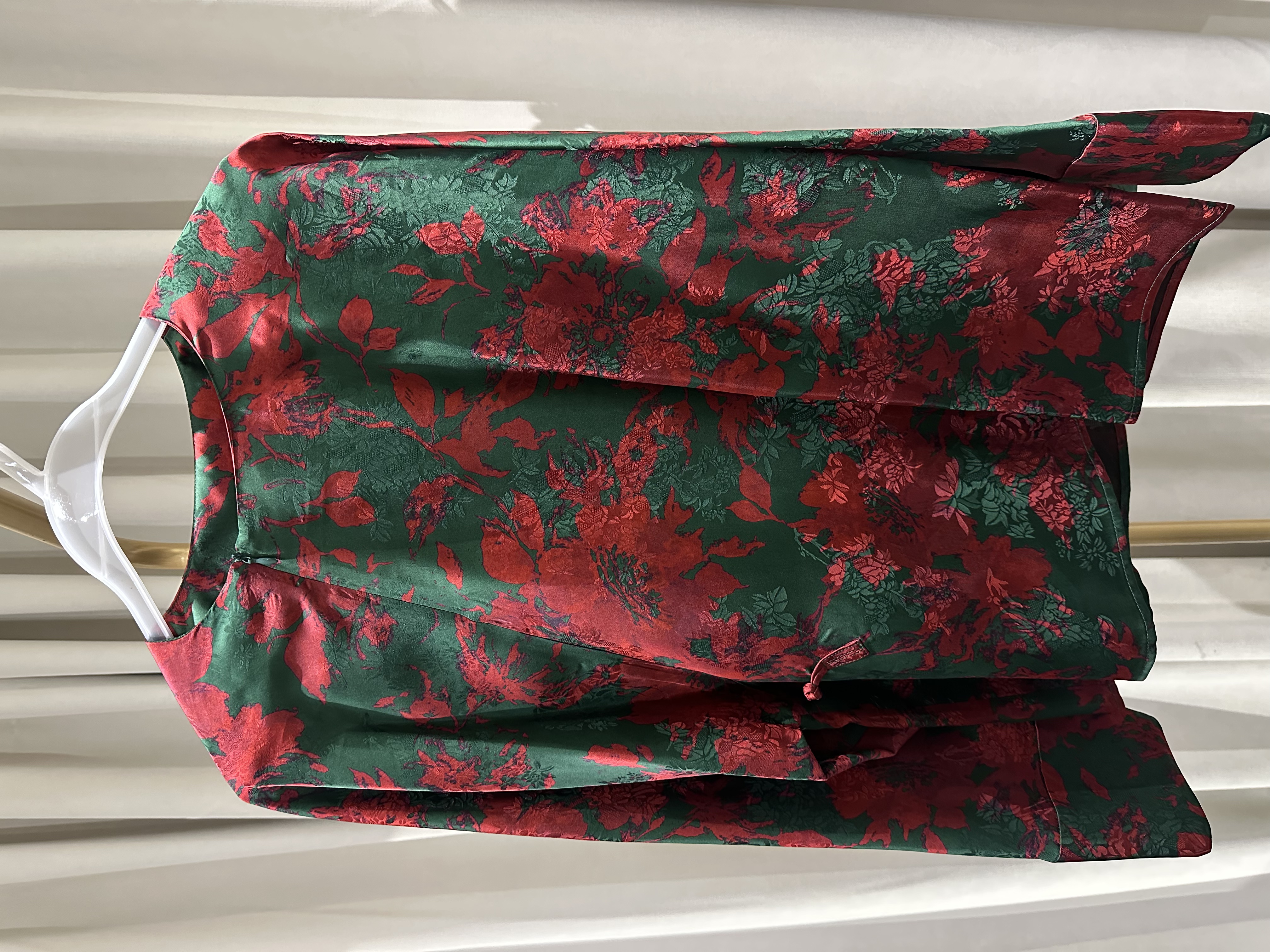 250275 长袖宽松型国风新中式圆领上衣提花宽松ins复古百搭遮肉