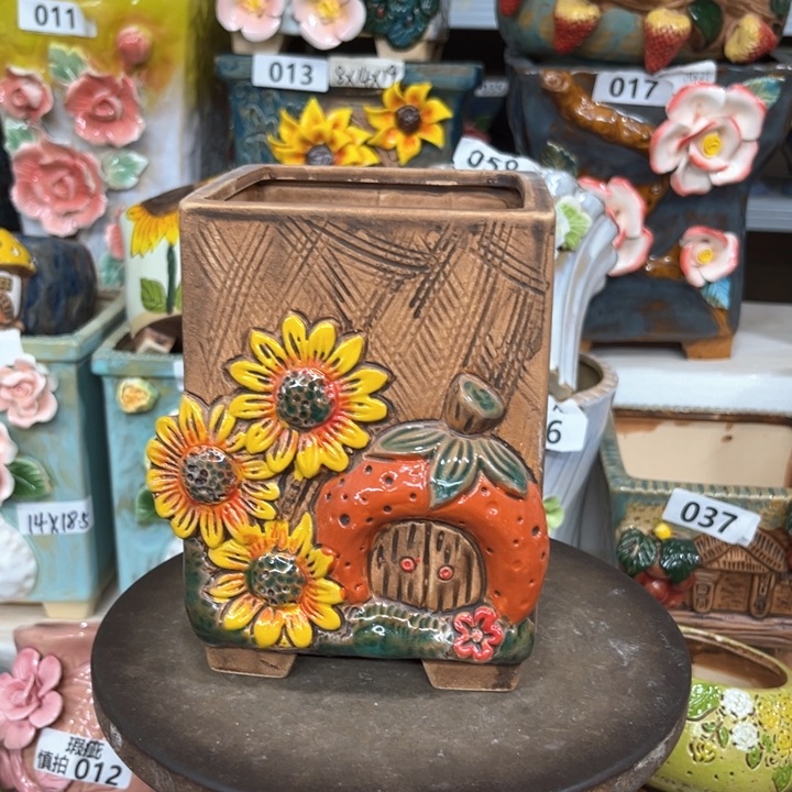 紫砂花盆粗陶材质多肉花盆