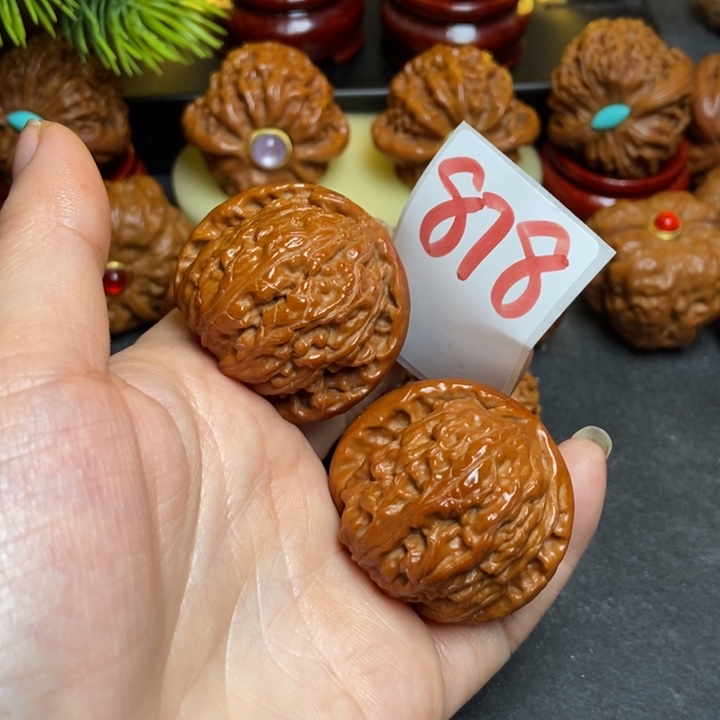 文玩核桃把件38白狮子878