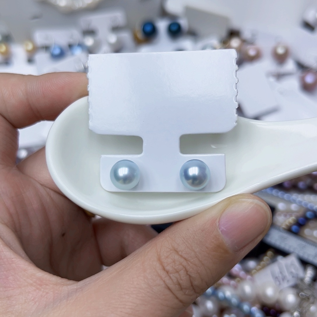 淡水珍珠耳饰银S925镶嵌