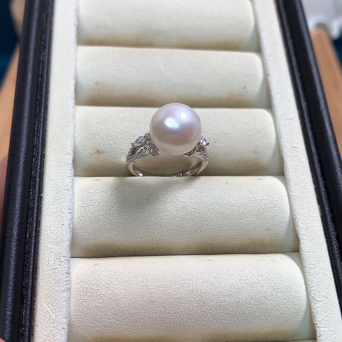 淡水珍珠戒指银S925镶嵌