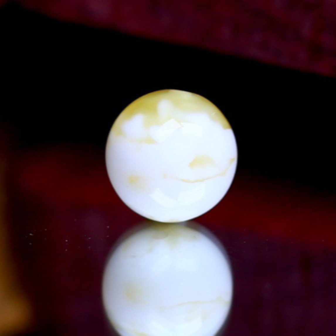 11.5mm俄料聚宝盆瓷金白圆珠，完美品质，蜡质瓷实玩不脏！