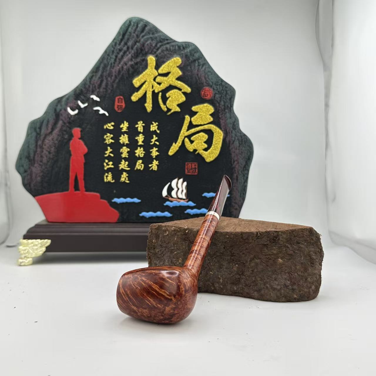 经典撞球八花坎伯兰咬嘴手工收藏石楠木烟斗