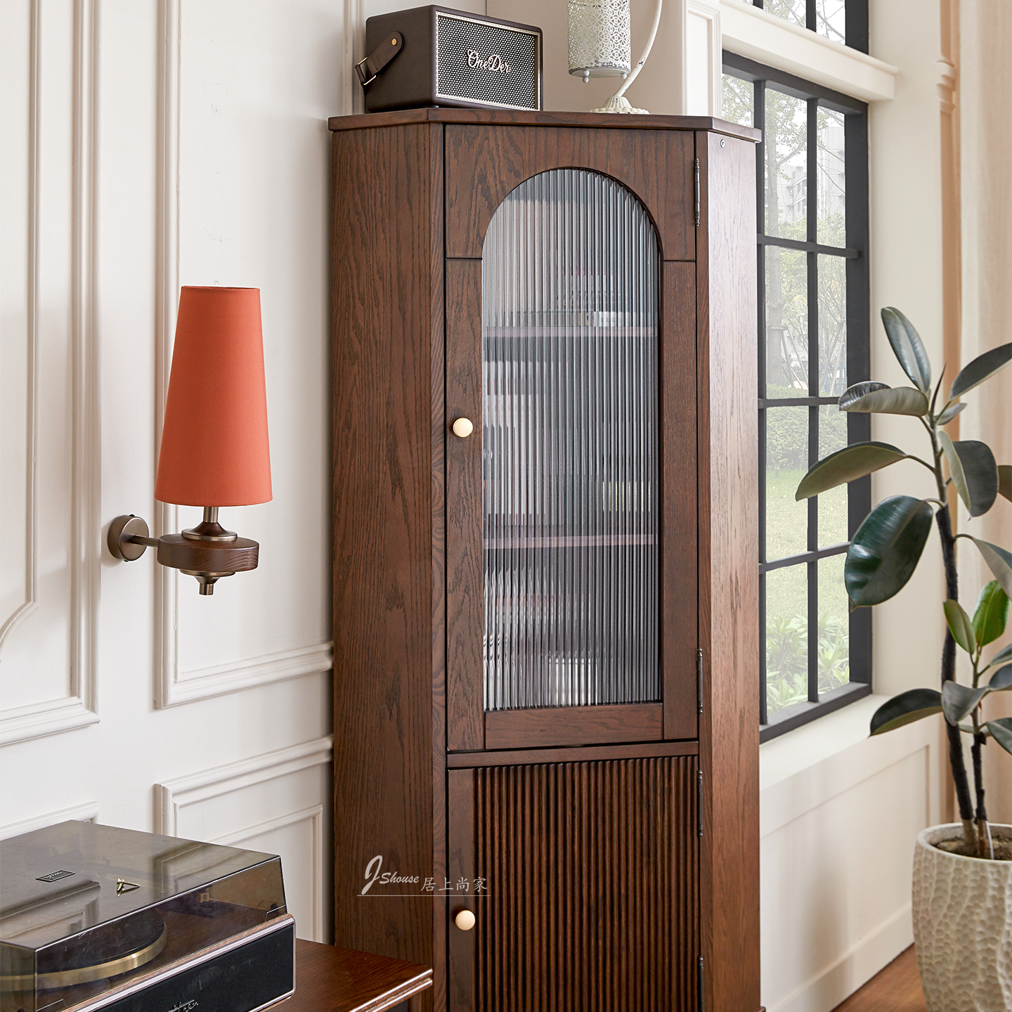 美式复古纯实木客厅转角柜角柜法式简约储物墙角柜置物架靠墙一体