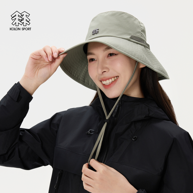 KOLON SPORT可隆男女露营渔夫帽防泼水可调节遮阳帽户外运动帽