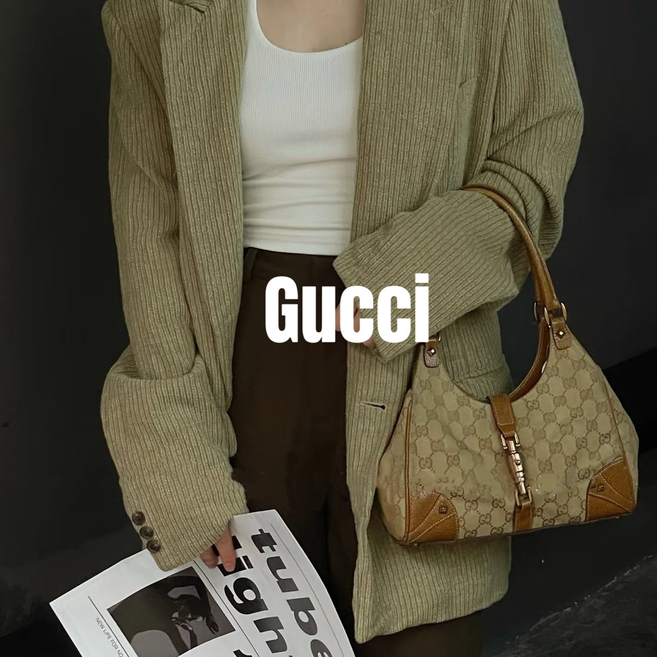 修复品8614037/GUCCI/古驰小号Jackie腋下包