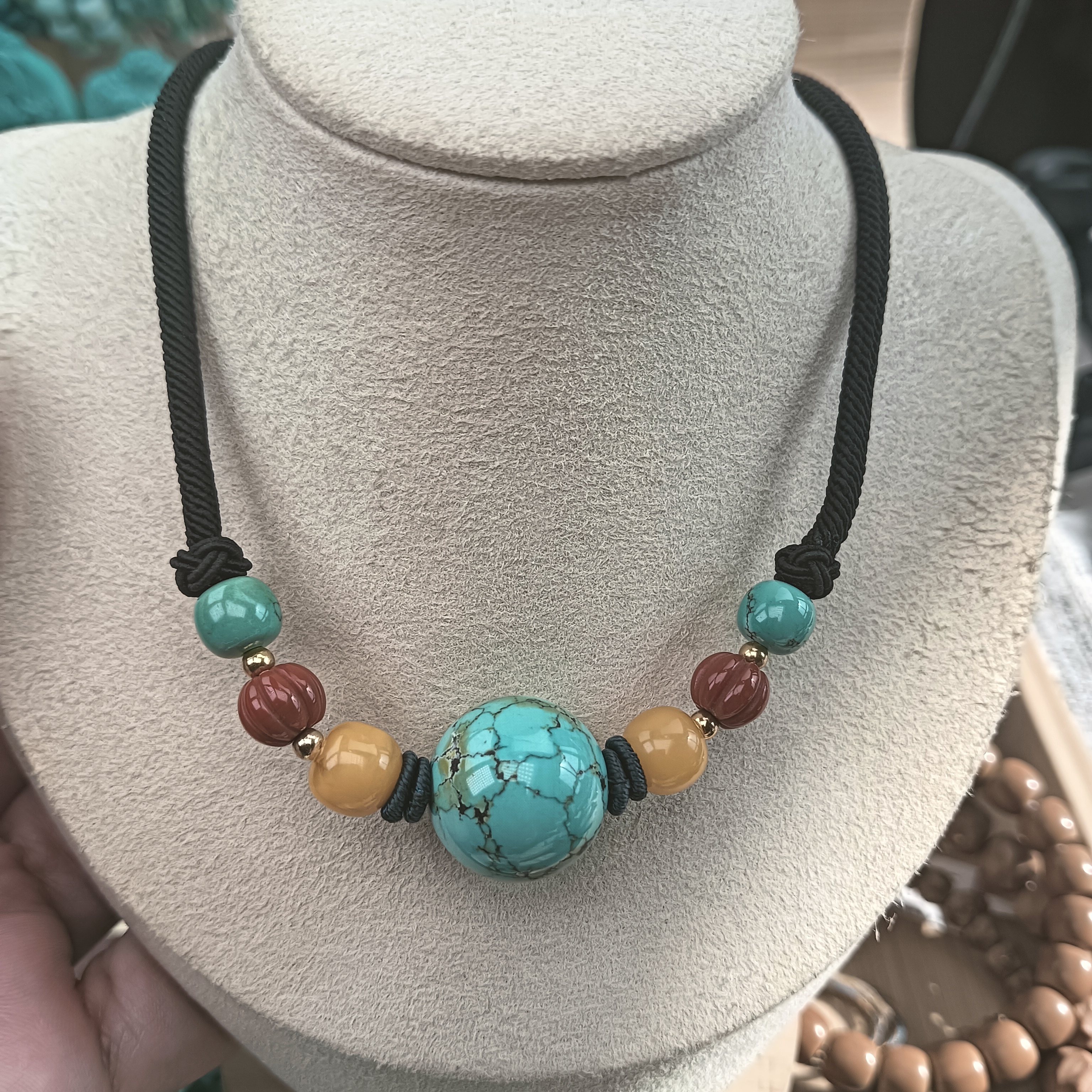 天然原矿绿松石配珠