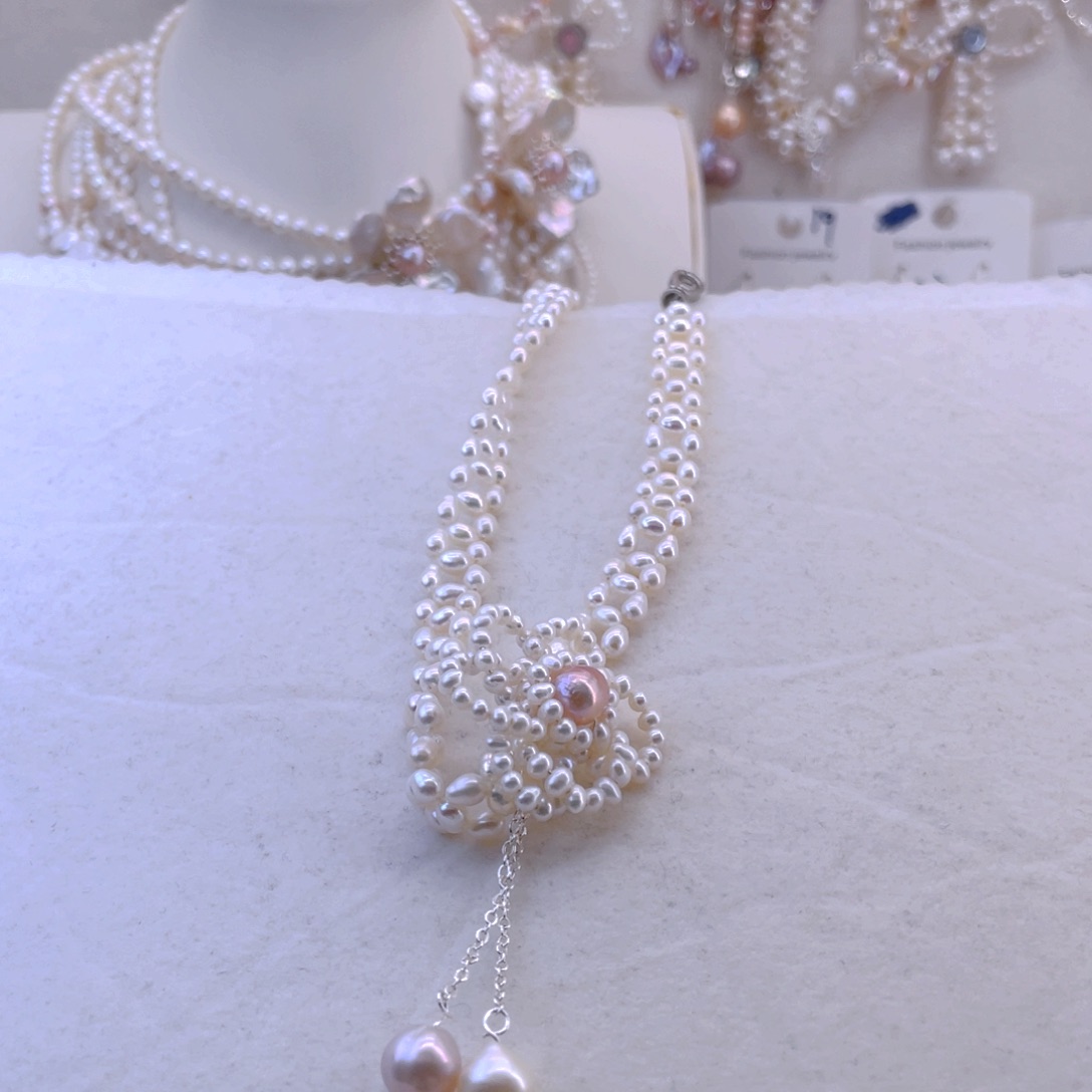 未镶嵌耳饰淡水珍珠项链