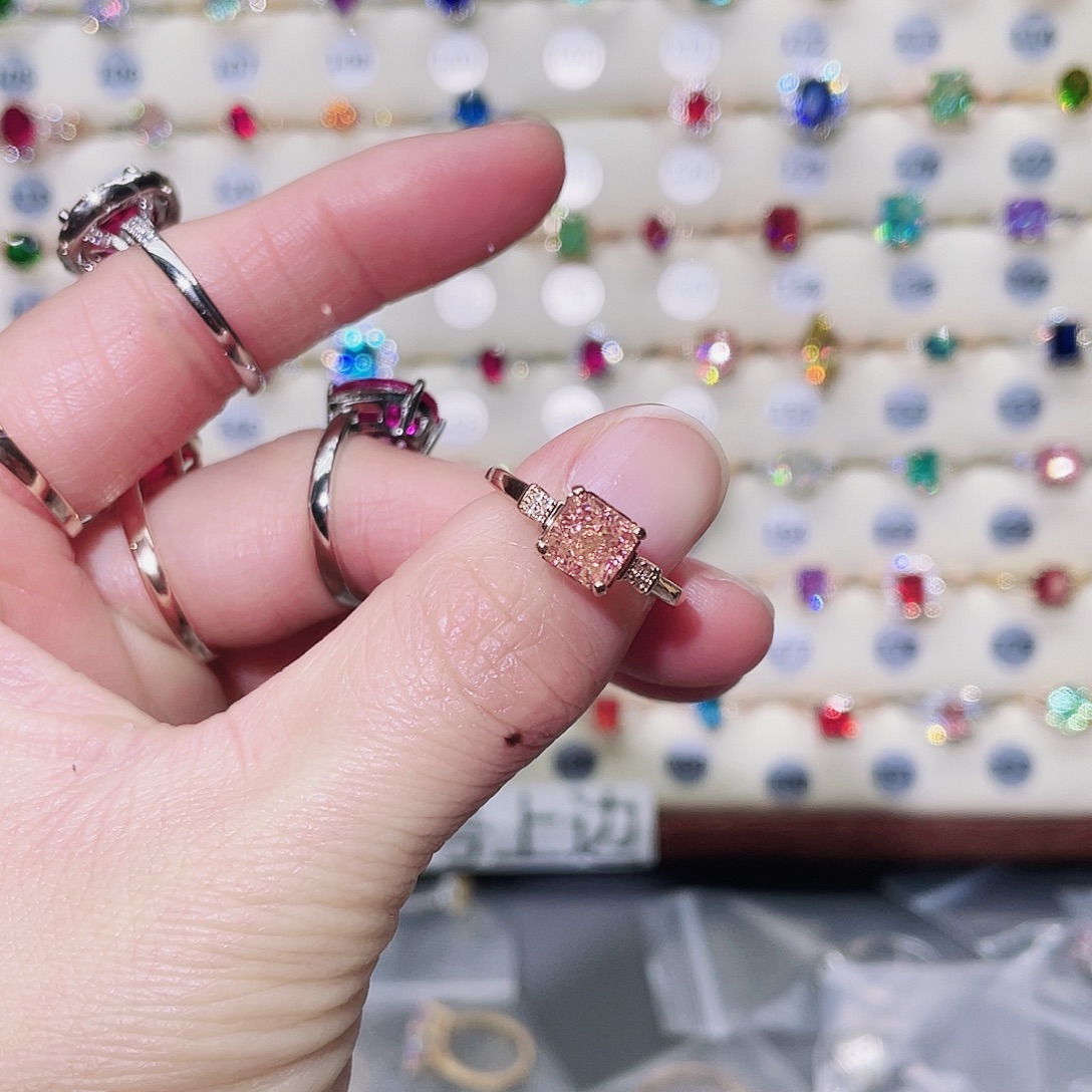 莫桑石非金属13圈闭口戒指