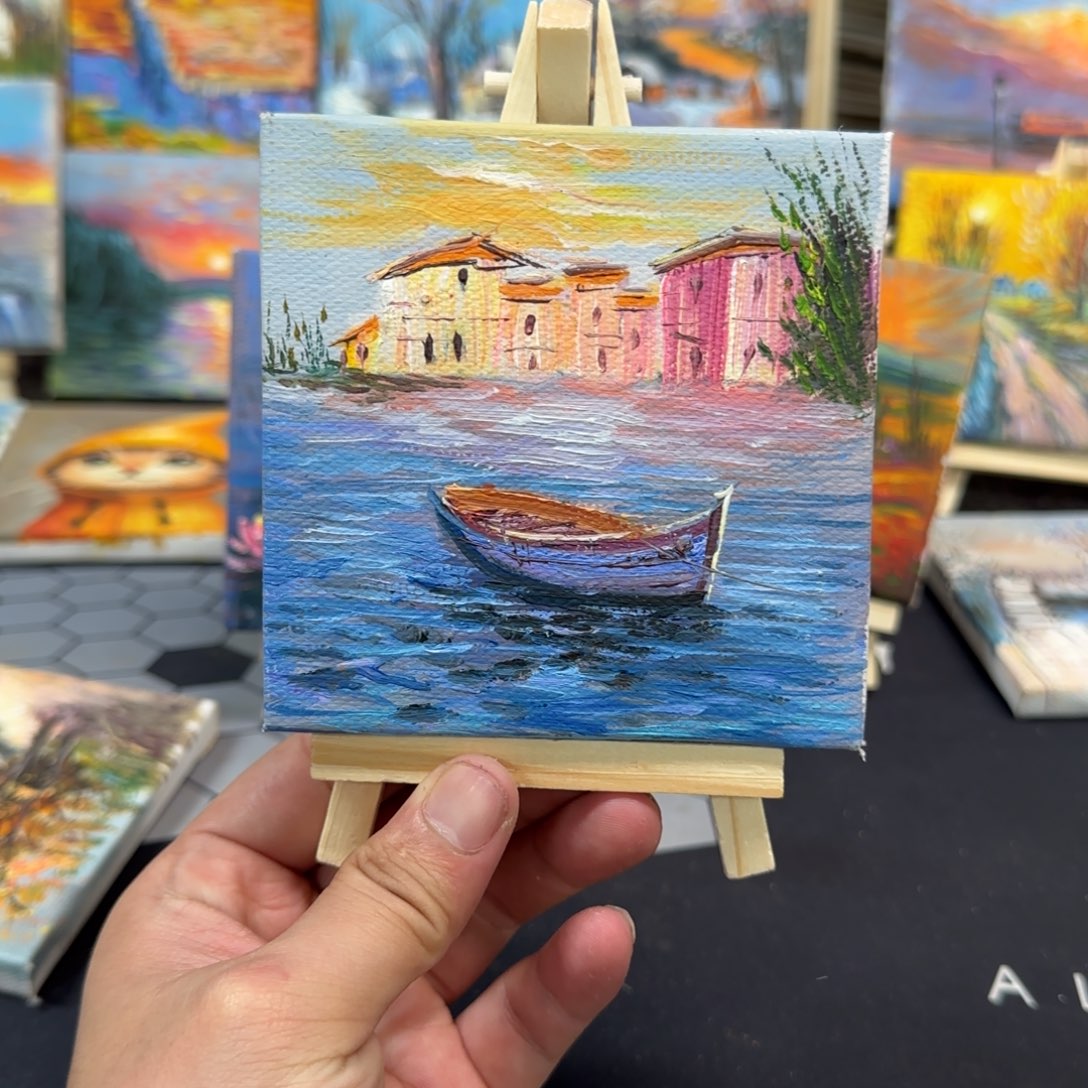 油画迷你小油画桌搭纯手绘10*10cm