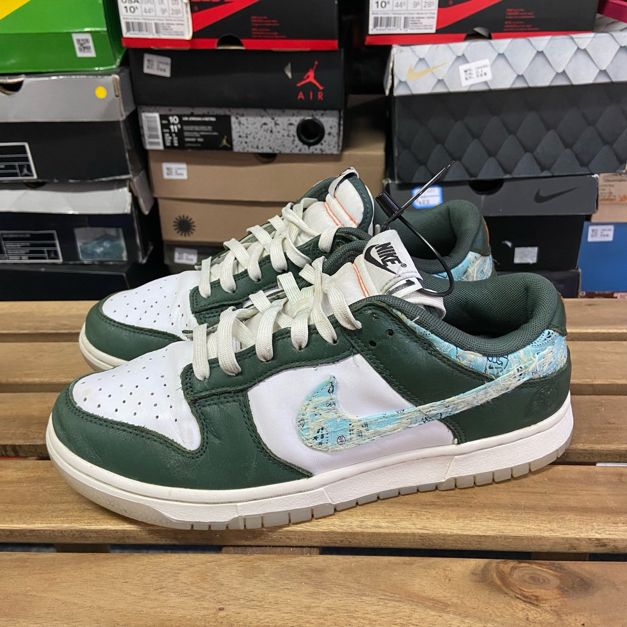 95新 MM6 42.5码 无原盒dunk low 低帮绿白蓝 13384985 