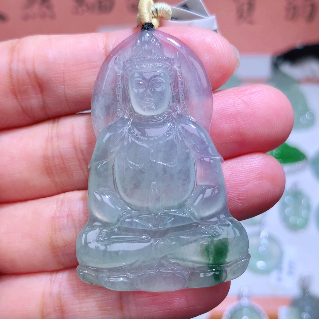 翡翠未镶嵌颈饰观音