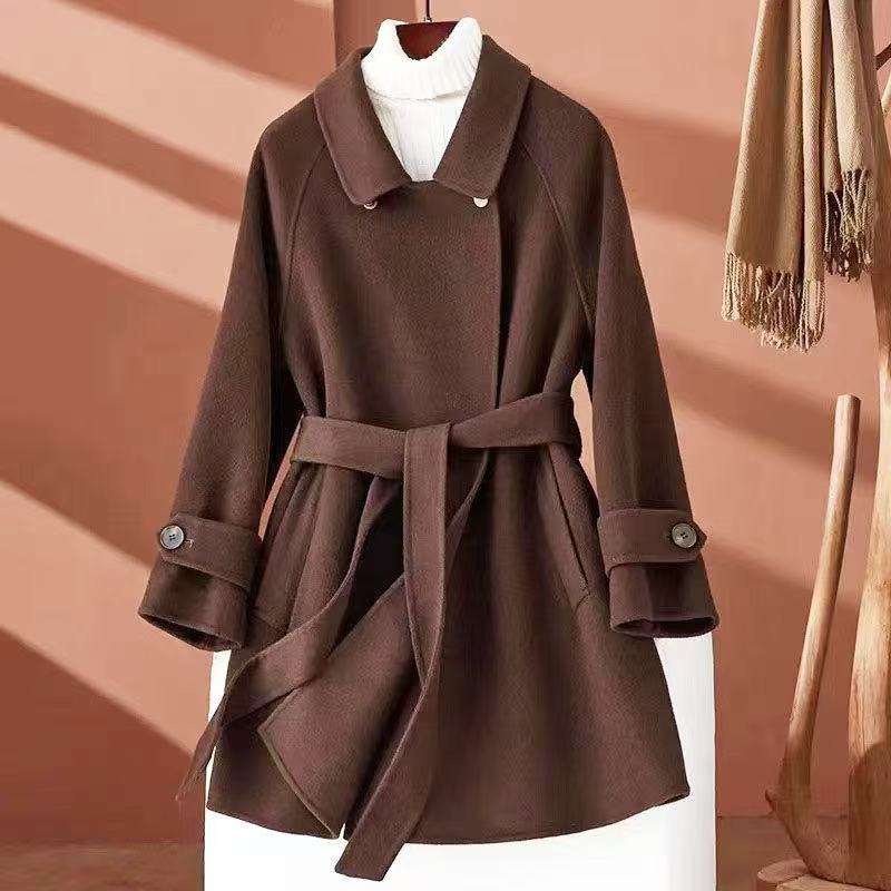 高品质羊毛气质款女士双面羊毛大衣20279