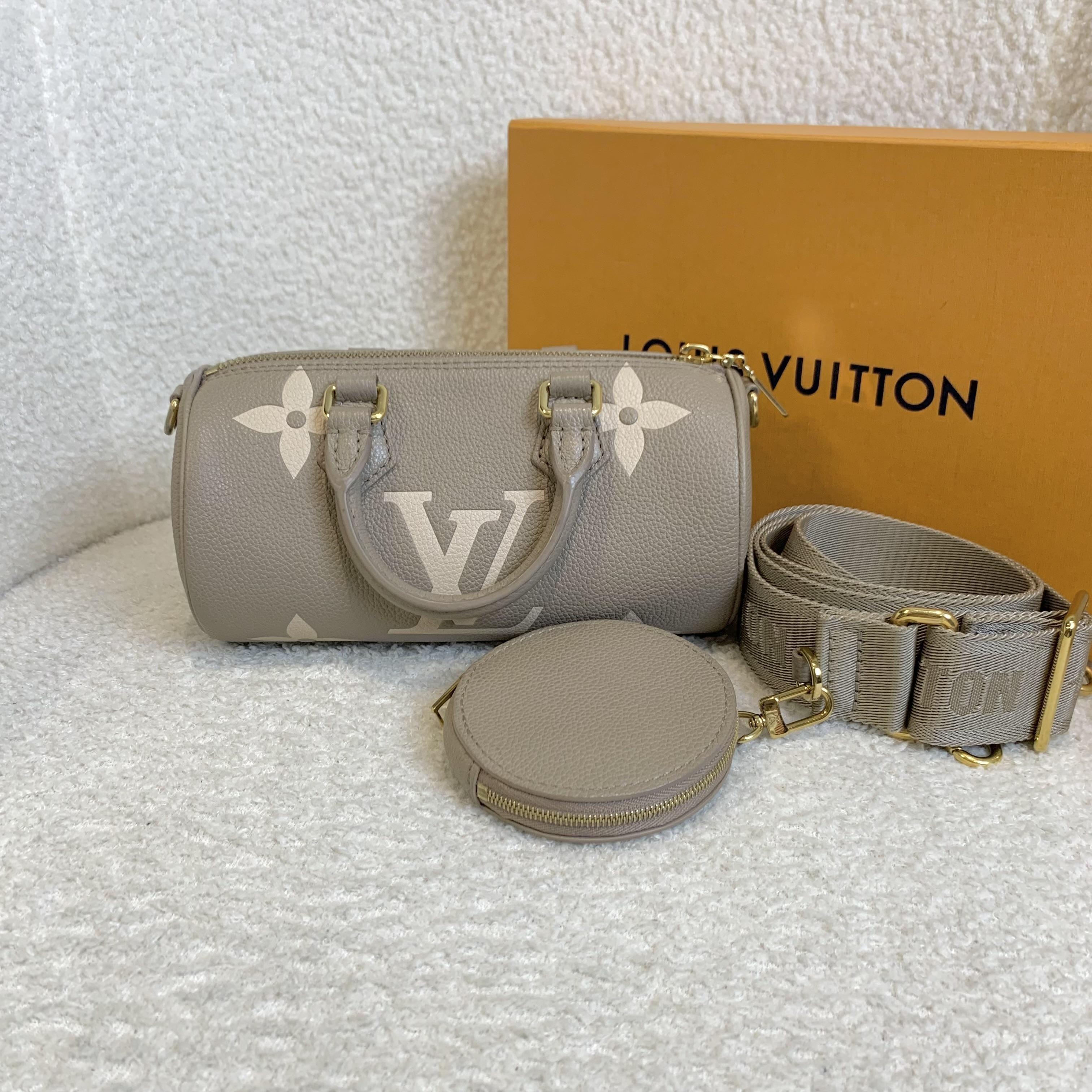 99新 LouisVuitton/路易威登 壹臻/大象灰压纹巴比龙bb 88809375