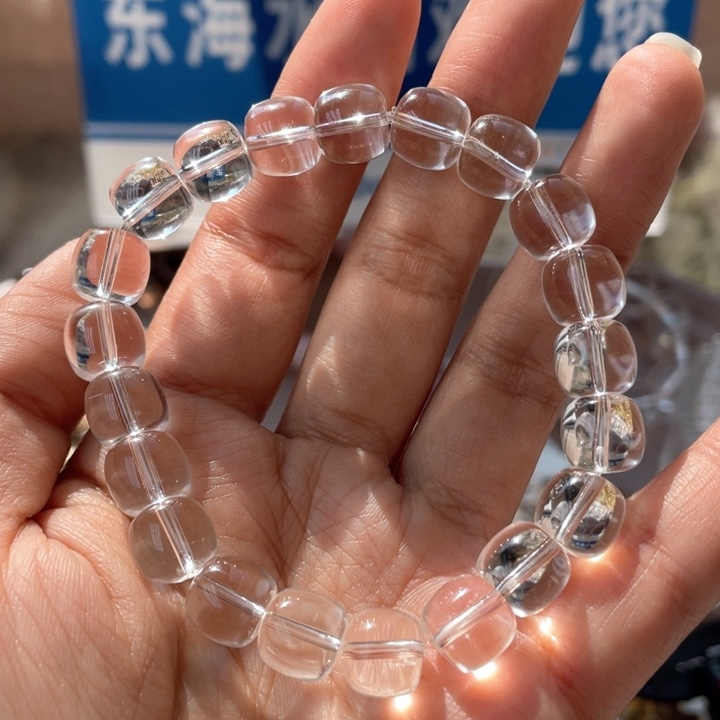 水晶手串未镶嵌纯净体白水晶老型双A