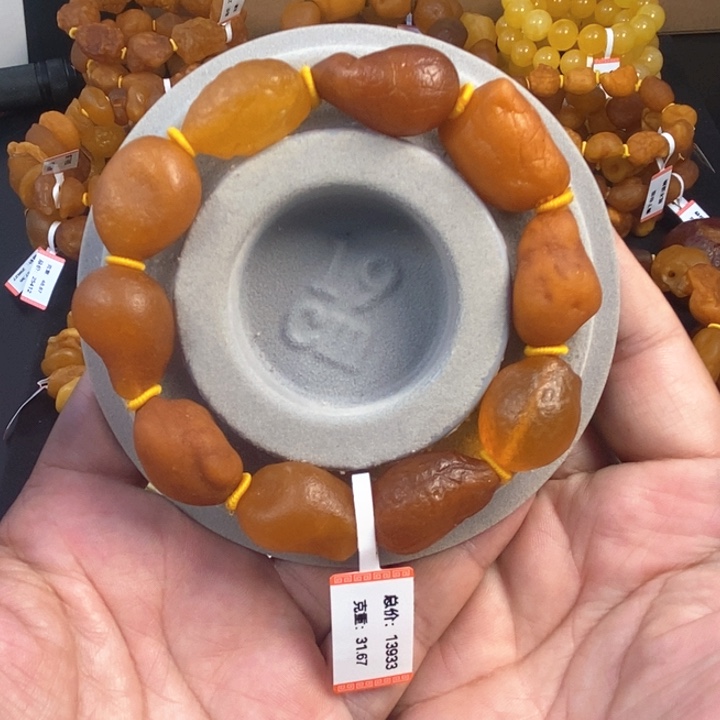 未镶嵌琥珀手链天然的海漂籽