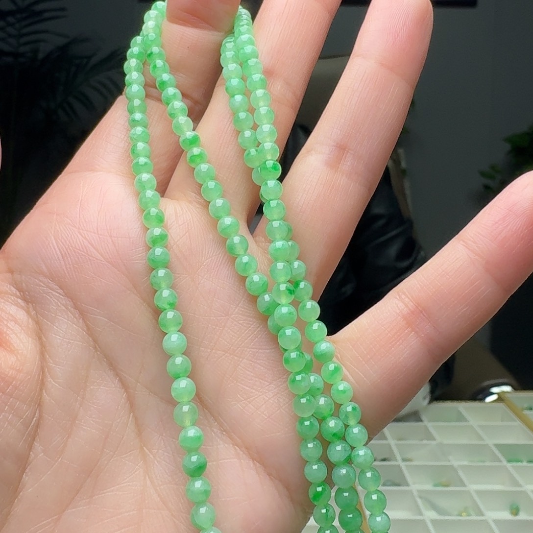 翡翠未镶嵌项链天然