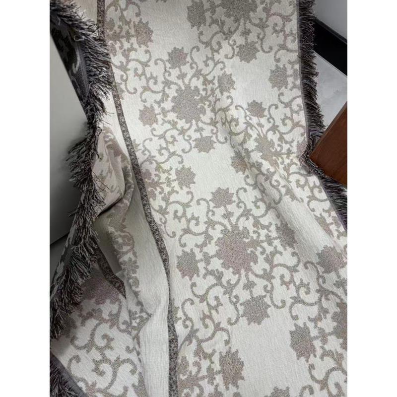 【京会社】雪尼尔流苏沙发巾90*210cm复古蔓藤