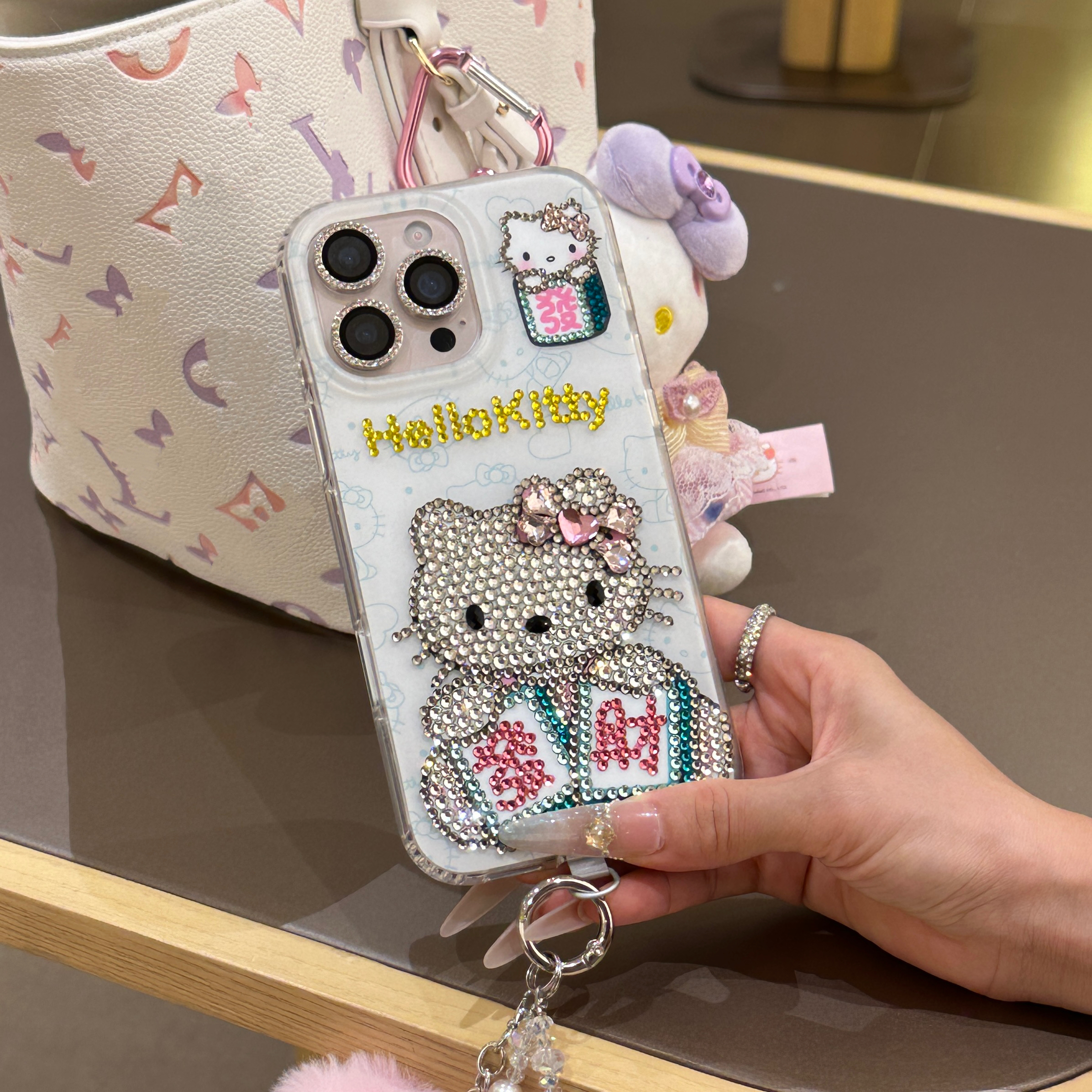 【高定点钻-麻将KT】适用于iPhone17promax/16/15/14手机壳全包防摔