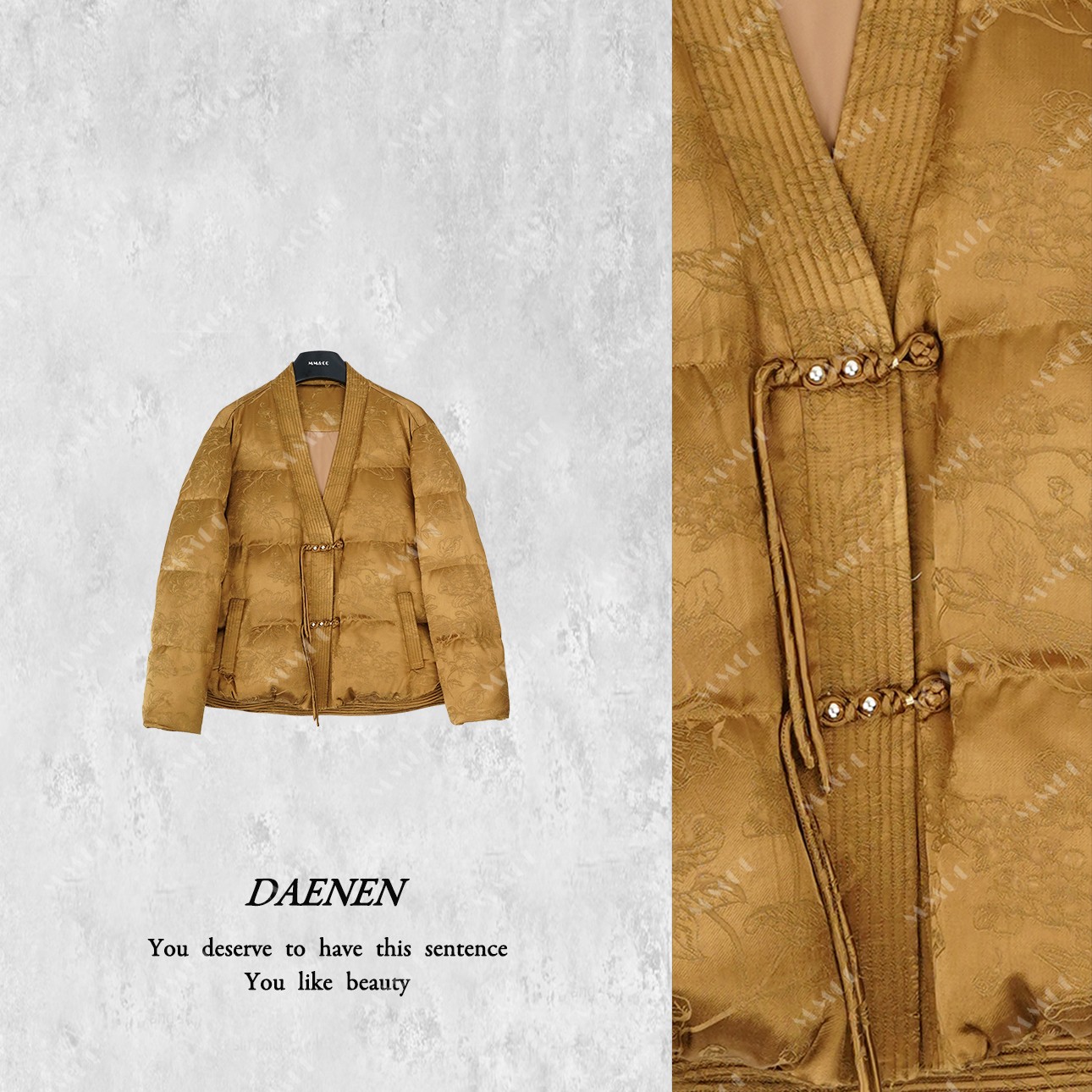 仫赐【云和月】新中式拜年服花式盘扣新款女流苏羽绒服MCFYR1510