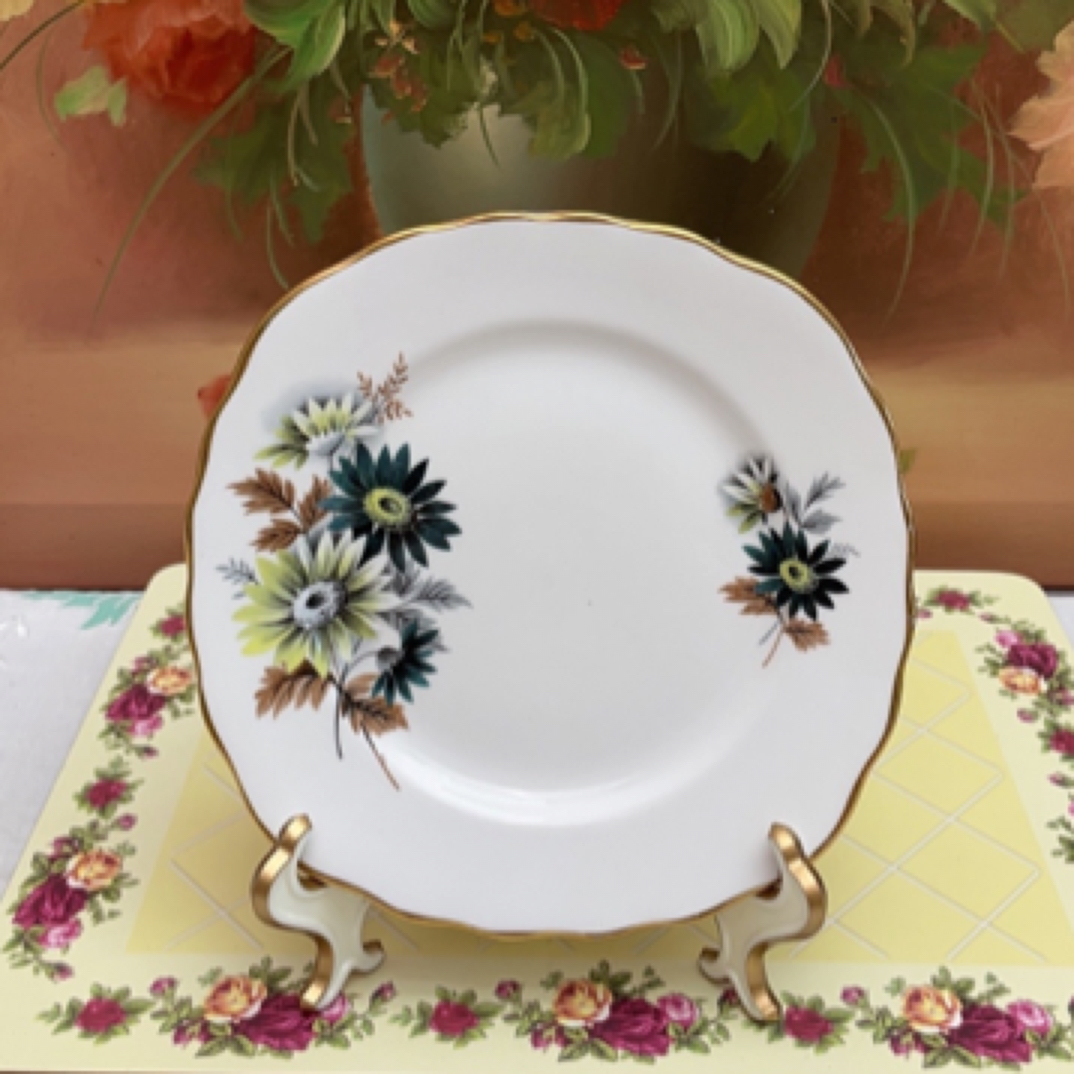 2176安妮女王英国原产蛋糕盘方形小雏菊全品无瑕疵