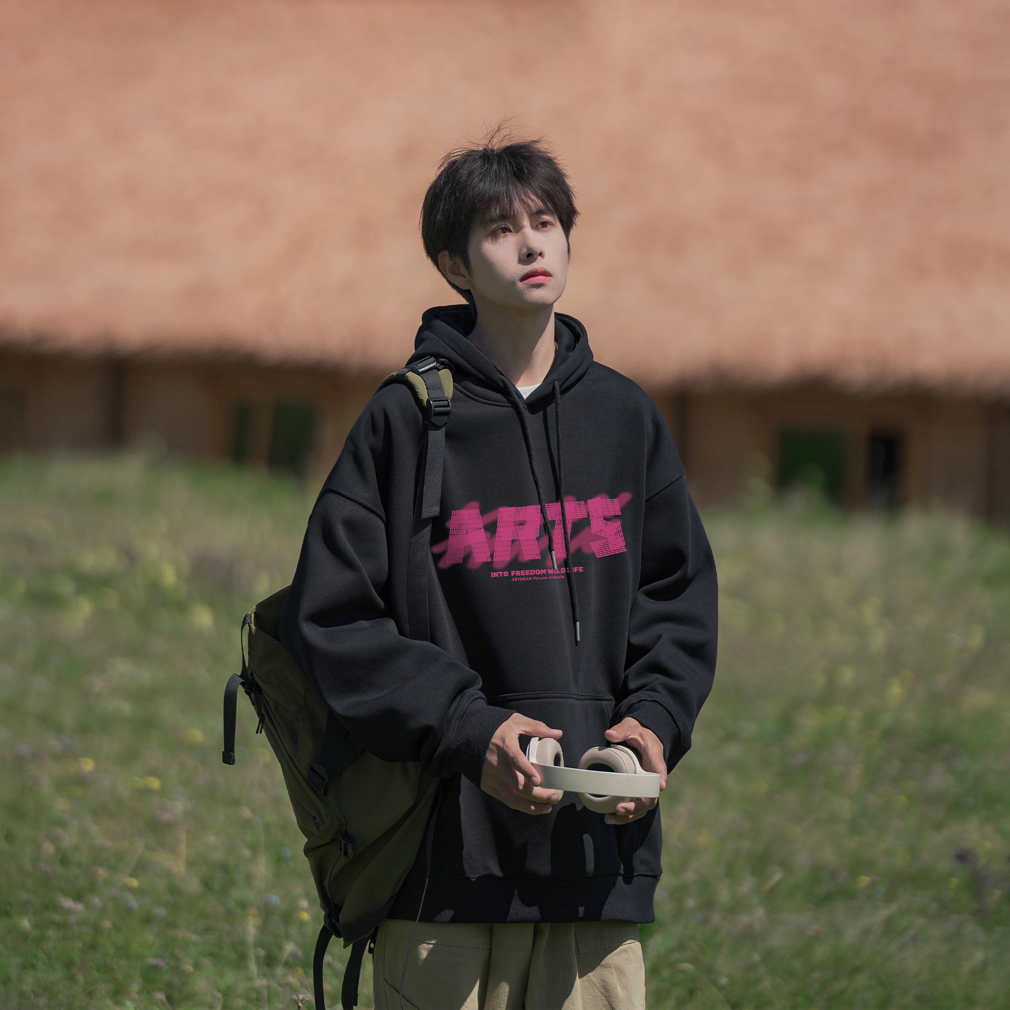 大码300斤复古港风oversize卫衣男女秋冬新款宽松显瘦重磅长袖衫