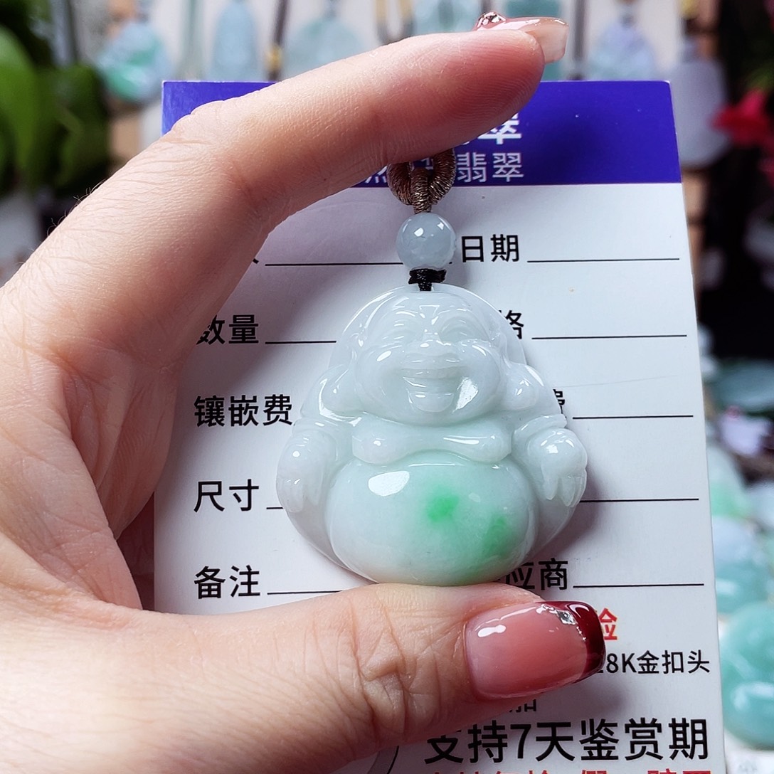 翡翠未镶嵌颈饰佛公19