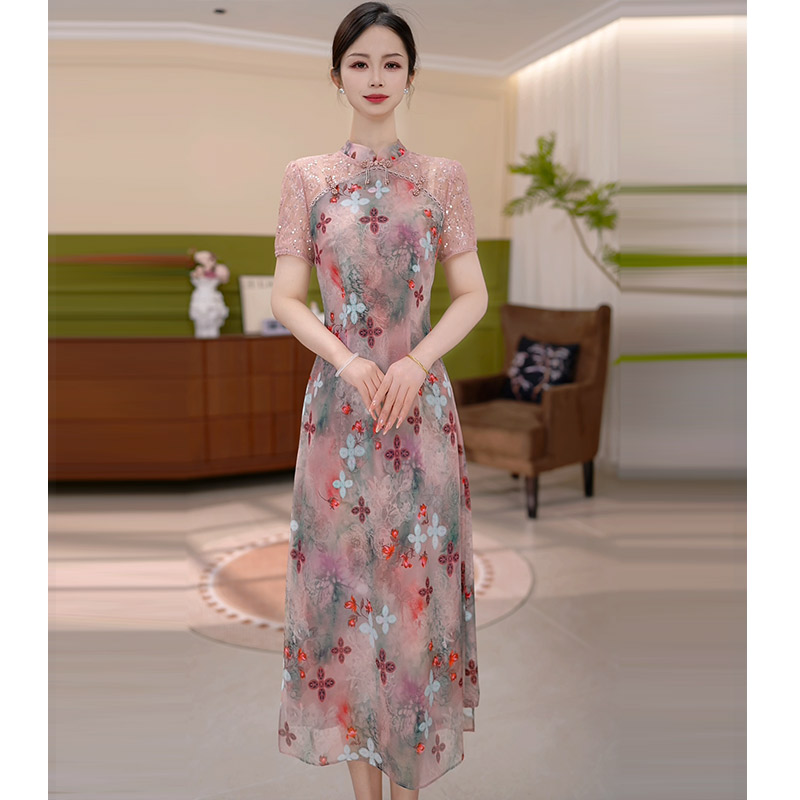 JG-25388 新款2025年夏季时尚气质优雅显瘦连衣裙 M-4XL