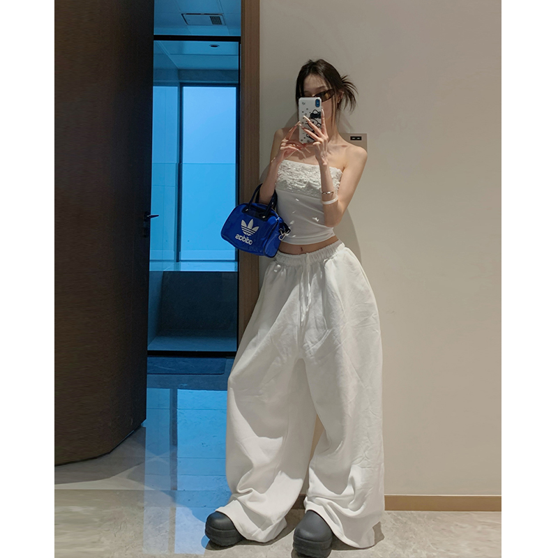 Two Million/纯欲美背套装 亮片拼接吊带背心女休闲阔腿裤两件套