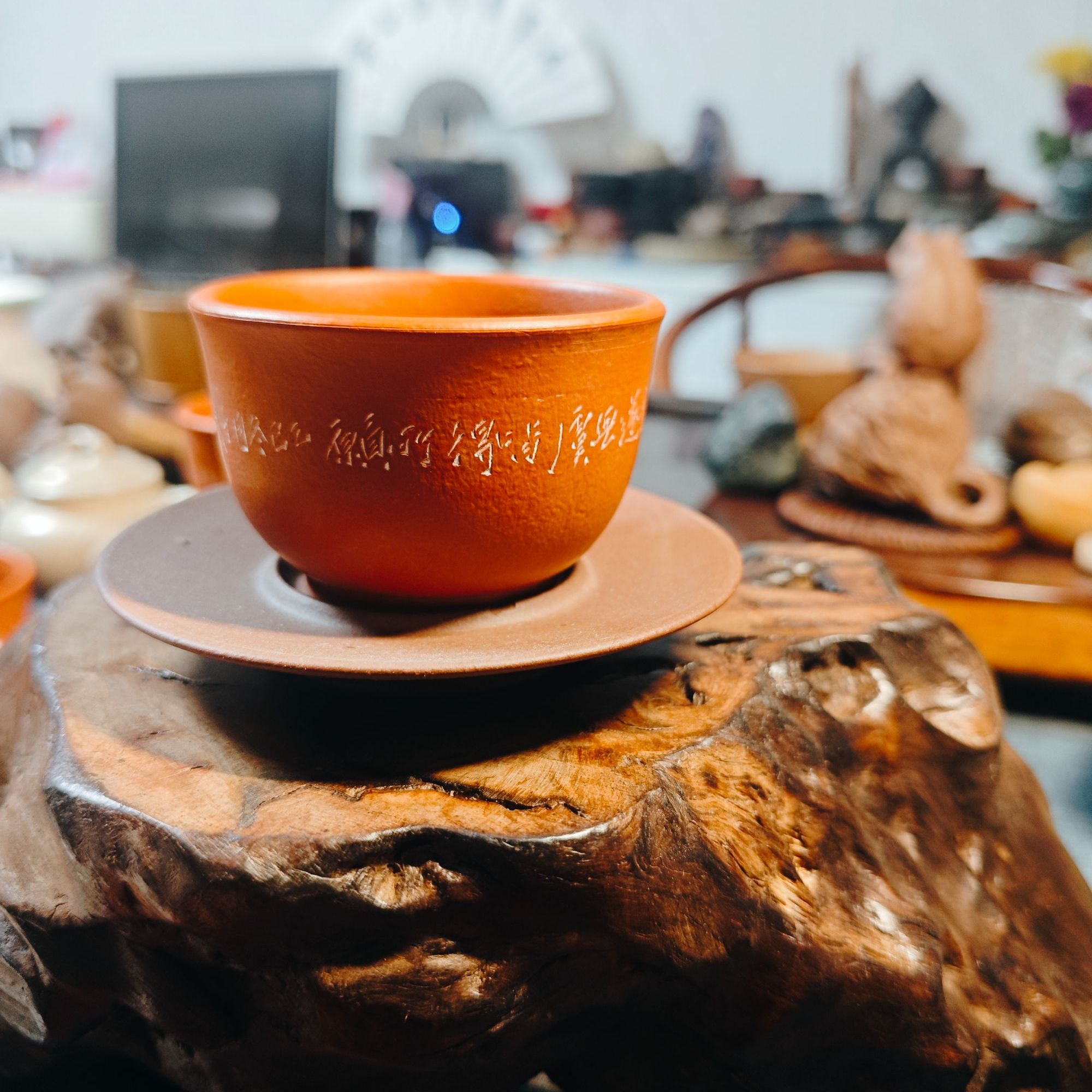 全手工朱泥杯 主人杯 手工刻 100-120cc纯手工