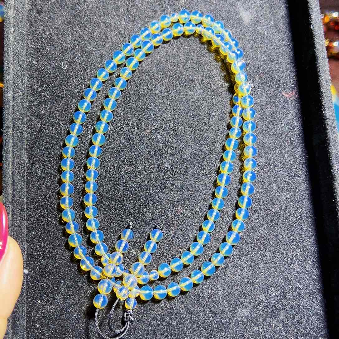 蓝珀珠宝奇石未镶嵌异色珀卡5净水108