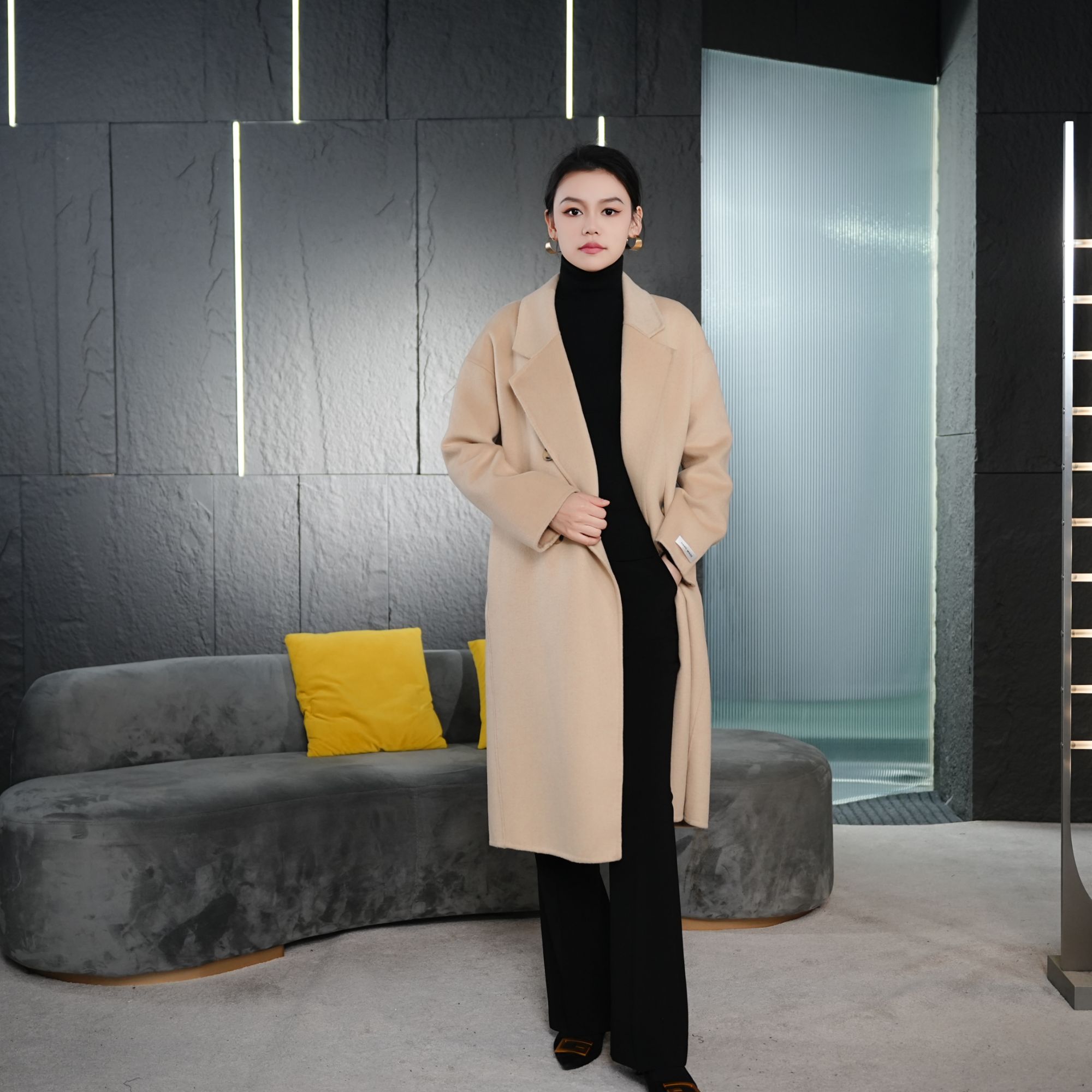 Falaibang/法莱邦B013驼色羊毛大衣