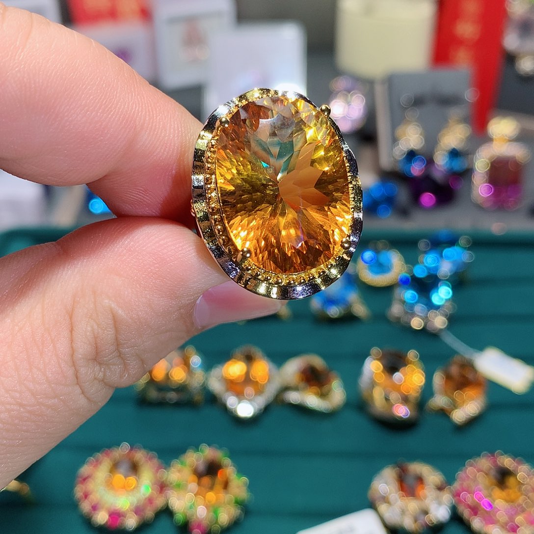 水晶戒指银S925镶嵌想****豚戒指