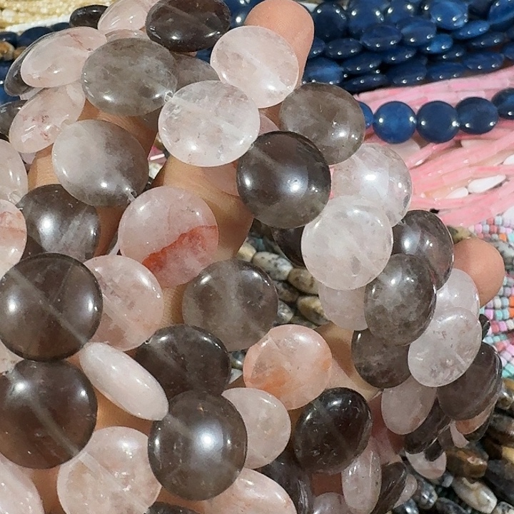 玛瑙/玉髓合金珠宝半成品一条16mm多宝圆饼