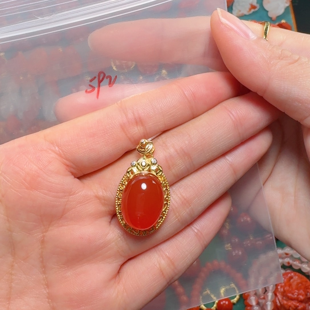 南红玛瑙南红银S925镶嵌